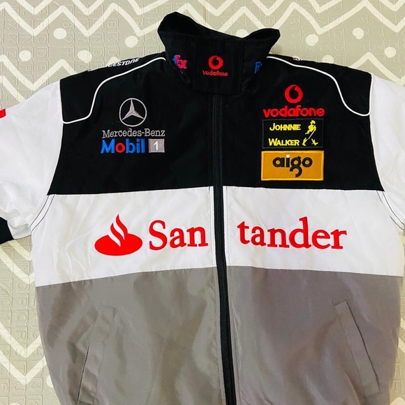 Vintage retro Mercedes Benz mclaren F1 nascar embroidered racing graphic jacket - Picture 3 of 11